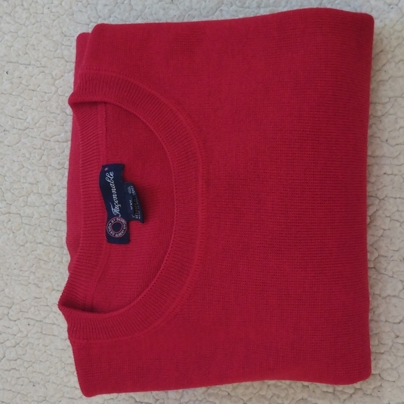 NWOT Faconnable XXL Red Merino Wool Crew Neck Sweater - Picture 6 of 11
